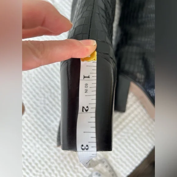 SCHUTZ - Maryana Crocodile Embossed Knee-High Block Boot Size 5 - Picture 11 of 13